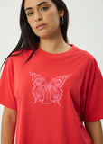 AFENDS Fly Away Oversized Tee - TOMATO