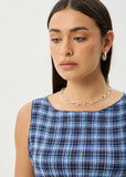 AFENDS Mountains Hemp Seersucker Sleeveless Top - NAVY RED CHECK