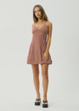 AFENDS Austin Check Mini Dress - RED RUM