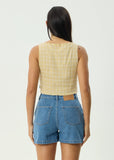 AFENDS  Sunday Hemp Seersucker Sleeveless Top - LEMON CHECK
