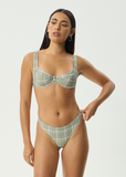 AFENDS Scout Bikini Bottom - OLIVE CHECK