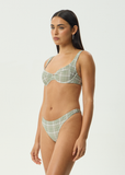 AFENDS Scout Bikini Top - OLIVE CHECK