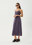 AFENDS Valley Cupro Midi Dress - AUBERGINE