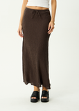 AFENDS Frida Seersucker Maxi Skirt - COFFEE