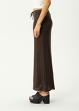 AFENDS Frida Seersucker Maxi Skirt - COFFEE