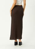 AFENDS Frida Seersucker Maxi Skirt - COFFEE