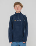 RUSTY Boys Blizzard Quarter Zip Polar Fleece - NAVY BLUE