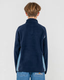 RUSTY Boys Blizzard Quarter Zip Polar Fleece - NAVY BLUE