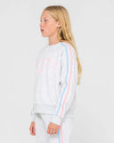 RUSTY Girls Team Varsity Crew Fleece - ECRU MARLE