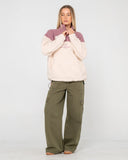 RUSTY Central Division Crew Polar Fleece - PINK A BOO