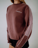 RUSTY Two Timer Panelled Crew Fleece - CADET/ELDERBERRY
