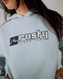 RUSTY Hailstone Oversized Hooded Fleece - RETRO BLUE