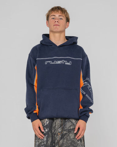 RUSTY Titan Hooded Fleece - NAVY BLUE