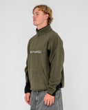RUSTY Blizzard 1/4 Zip Polar Fleece - ARMY GREEN