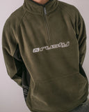 RUSTY Blizzard 1/4 Zip Polar Fleece - ARMY GREEN