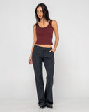 RUSTY Finance Mummy Low Rise Suit Pant - BLACK