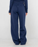 RUSTY Retro Lines Wide Leg Track Pant - NAVY BLUE