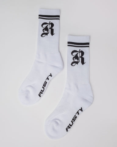RUSTY All In Mid Calf Sock - WHITE