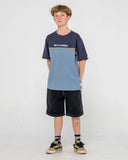RUSTY Boys Infinity Short Sleeve Tee - DEEP SMOKE BLUE