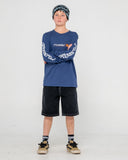 RUSTY Jetsetter Long Sleeve Tee Boy - DARK BLUE