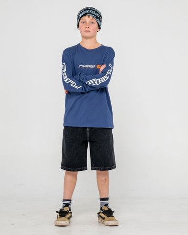 RUSTY Jetsetter Long Sleeve Tee Boy - DARK BLUE