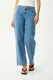 AFENDS Alyra Low Rise Wide Leg Jean - WORN BLUE