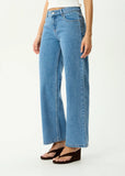 AFENDS Alyra Low Rise Wide Leg Jean - WORN BLUE