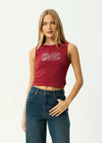 AFENDS Garden Variety Tank - BURGUNDY