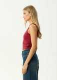 AFENDS Garden Variety Tank - BURGUNDY