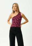 AFENDS Marin Recycled One Shoulder Top - PORT