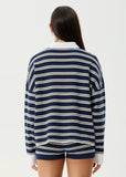 AFENDS Delta Recycled Knit Shirt - NAVY STRIPE