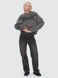 WORSHIP Trudge Box Fit Crew Knit Sweater - DARK MARLE