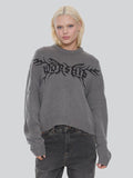 WORSHIP Trudge Box Fit Crew Knit Sweater - DARK MARLE
