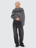 WORSHIP Trudge Box Fit Crew Knit Sweater - DARK MARLE