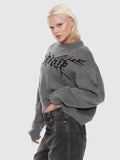 WORSHIP Trudge Box Fit Crew Knit Sweater - DARK MARLE