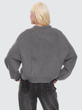 WORSHIP Trudge Box Fit Crew Knit Sweater - DARK MARLE