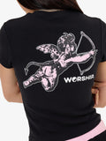 WORSHIP Cherub Cap Sleeve Tee - BLACK