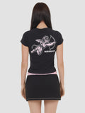 WORSHIP Cherub Cap Sleeve Tee - BLACK