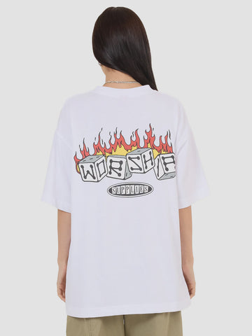 WORSHIP Snake Eyes Oversize Fit Tee - WHITE