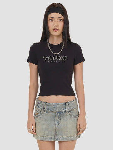 WORSHIP  Glitz Slim Fit Tee - BLACK