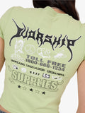 WORSHIP Logorama Cap Sleeve Tee - MARGARITA