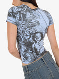 WORSHIP Not Your Angel Panelled Raglan Tee - BELL AIR BLUE
