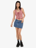 WORSHIP Glazed And Confused Micro Skirt - SKY HIGH BLUE