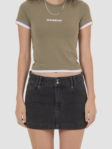 WORSHIP Choker Micro Skirt - PHANTOM