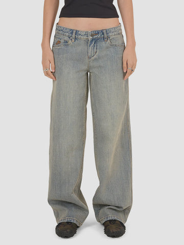 WORSHIP Baggy Low Rider Jean - DIRTY STREAKY FADE
