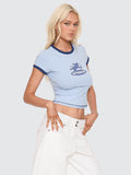 WORSHIP Shadow Cherub Ringer Tee - DREAM BLUE