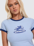 WORSHIP Shadow Cherub Ringer Tee - DREAM BLUE