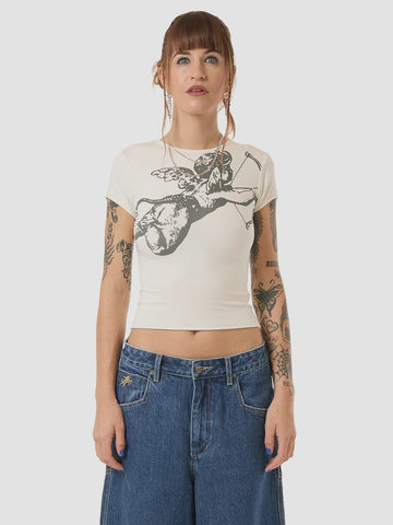 WORSHIP Cherub Cap Sleeve Top - BONE