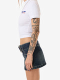 WORSHIP  Misbehave Micro Skirt - DIRTY MIDNIGHT BLUE