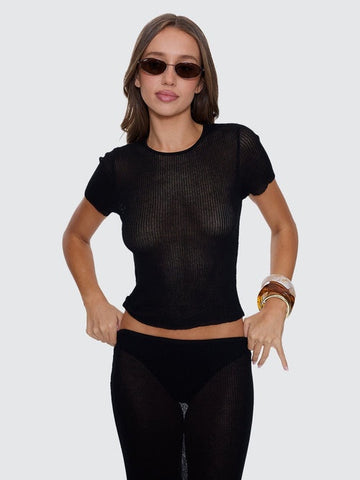 THRILLS Dissolve My Mind Knit Top - BLACK